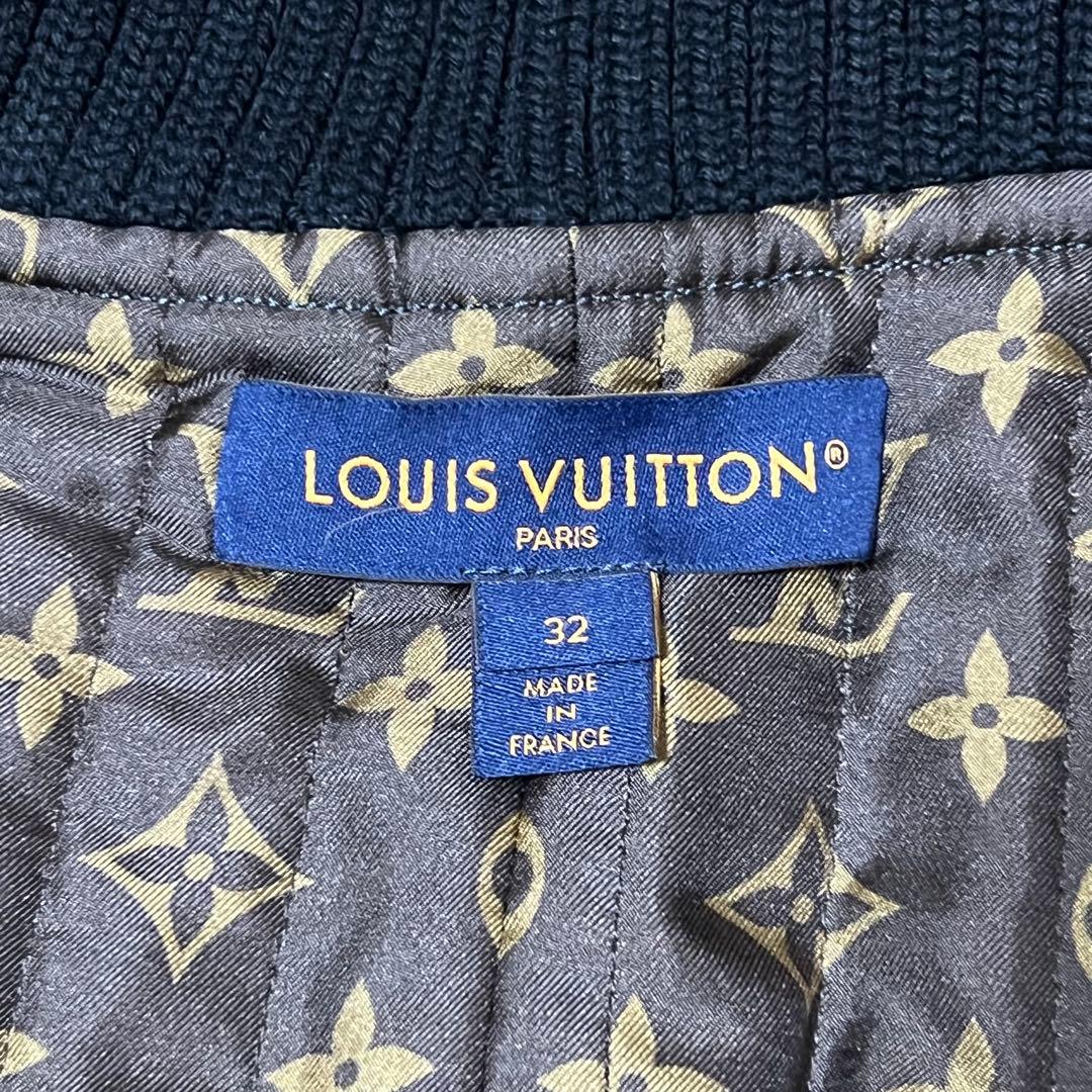 LOUIS VUITTON Monogram Cropped Grey Wool / Nylon / Silk Blouson Women's A