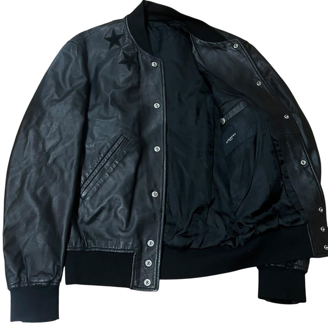 GIVENCHY ジバンシィ レザージャケット ブラック 羊革 ブルゾン メンズ B