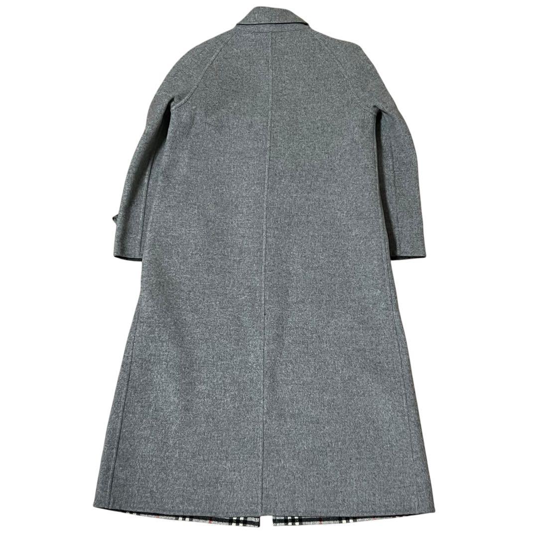 Burberry's Vintage Nova Check Reversible C-TK Tag Grey Wool Balmacaan Coat Men's AB