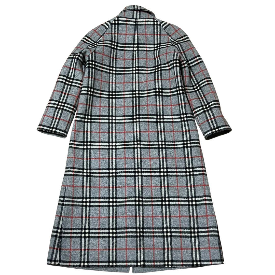 Burberry's Vintage Nova Check Reversible C-TK Tag Grey Wool Balmacaan Coat Men's AB