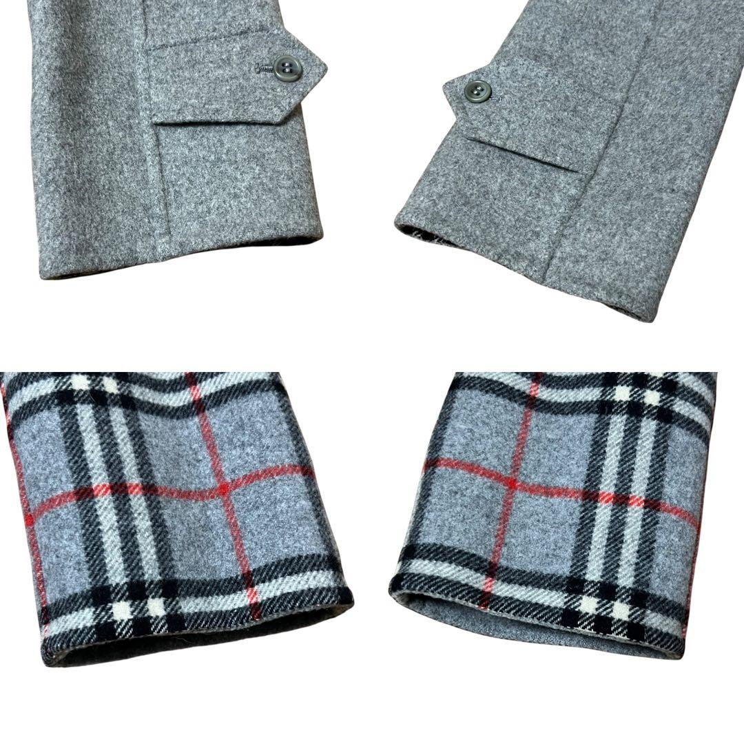 Burberry's Vintage Nova Check Reversible C-TK Tag Grey Wool Balmacaan Coat Men's AB