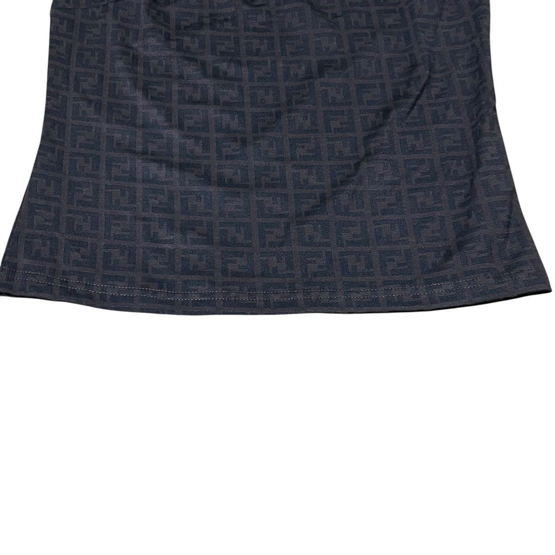 FENDI Vintage Zucchino Brown Nylon Setup Top Skirt Women's ABP