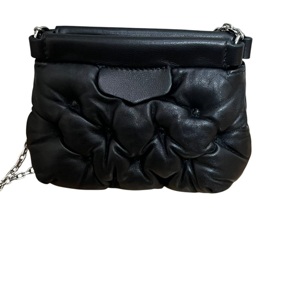 Maison Margiela Glam Slam Baby Black Silver Hardware Sheepskin SA1VL0035 Shoulder Bag Pochette Ladies SA