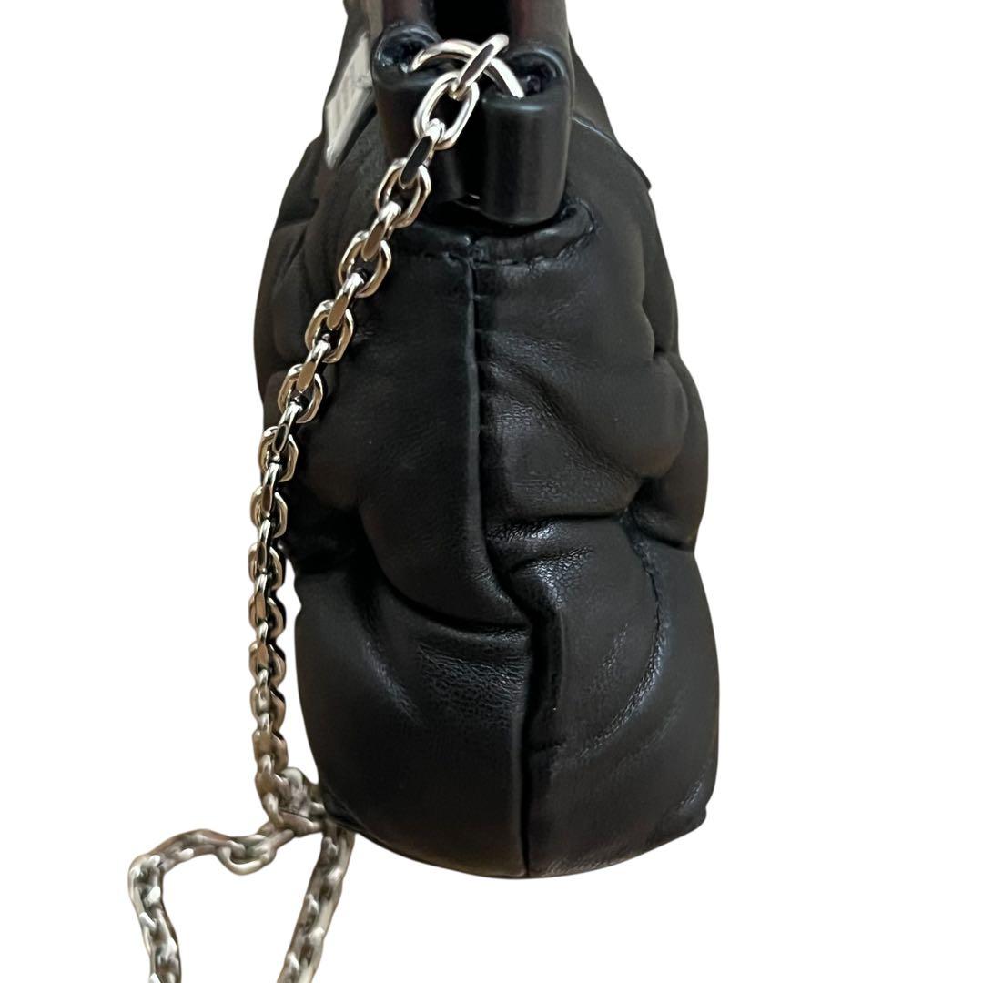Maison Margiela Glam Slam Baby Black Silver Hardware Sheepskin SA1VL0035 Shoulder Bag Pochette Ladies SA