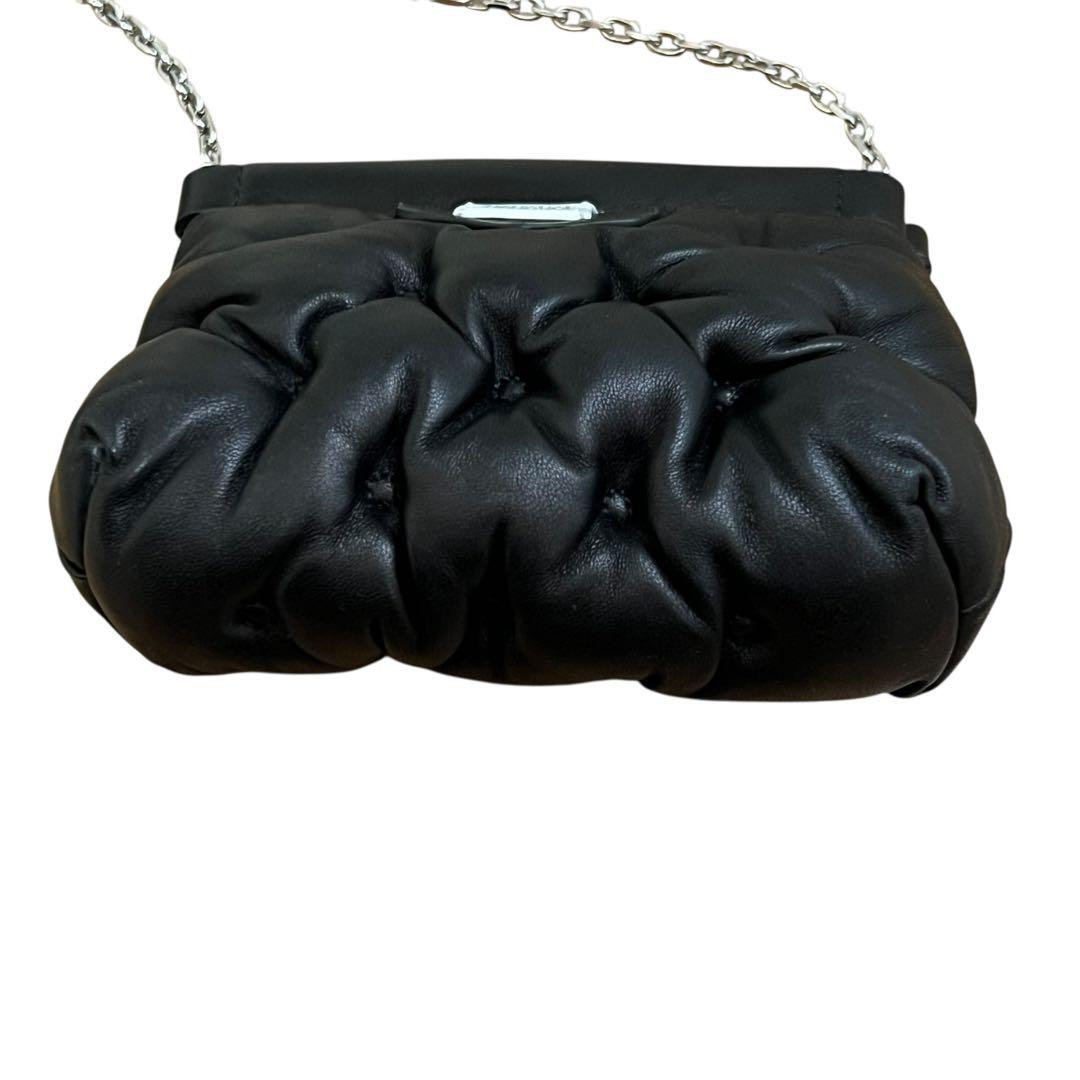 Maison Margiela Glam Slam Baby Black Silver Hardware Sheepskin SA1VL0035 Shoulder Bag Pochette Ladies SA