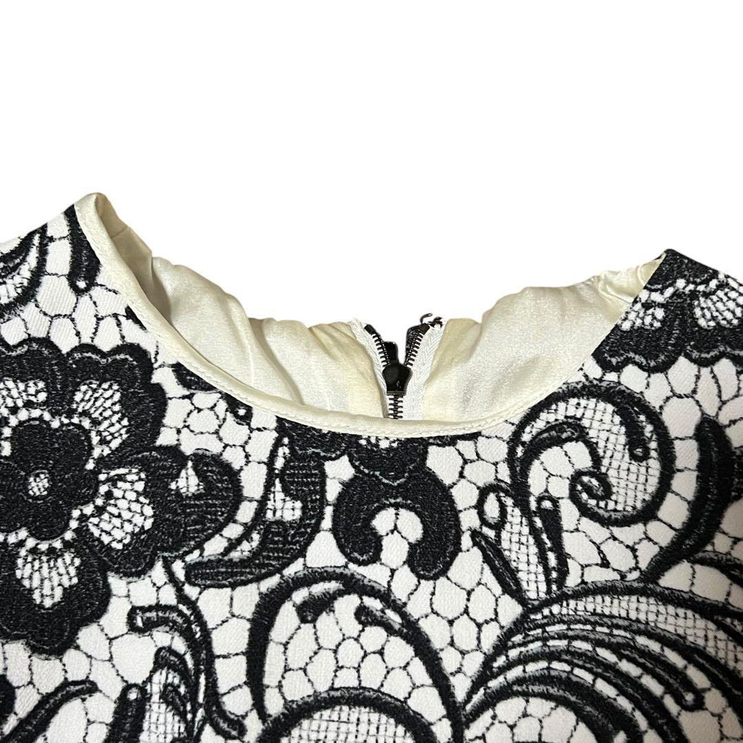 DOLCE&GABBANA Floral White Black Rayon Sleeveless Dress Ladies B