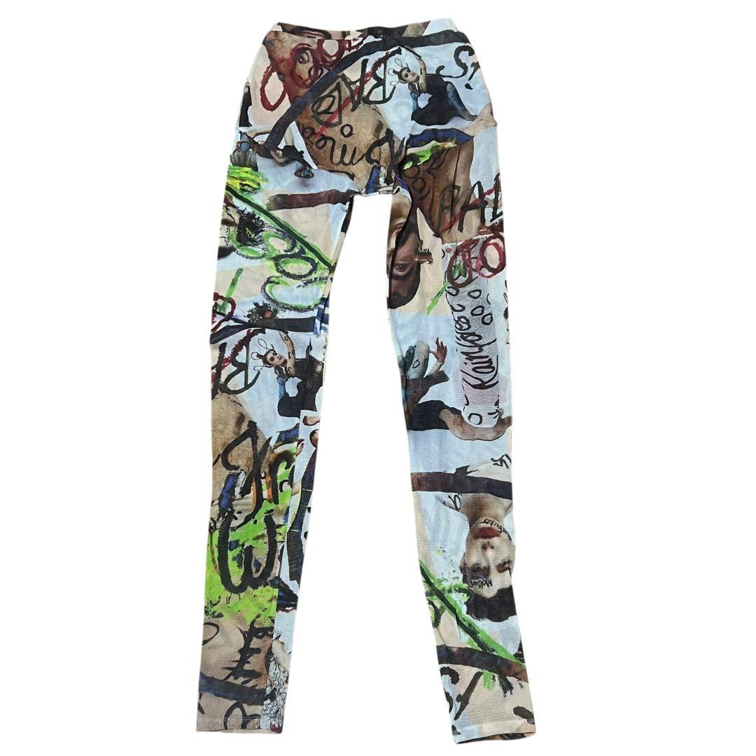 Vivienne Westwood Allover Graffiti Multi-Color Cotton / Nylon / Polyurethane Pants Leggings Women's SA