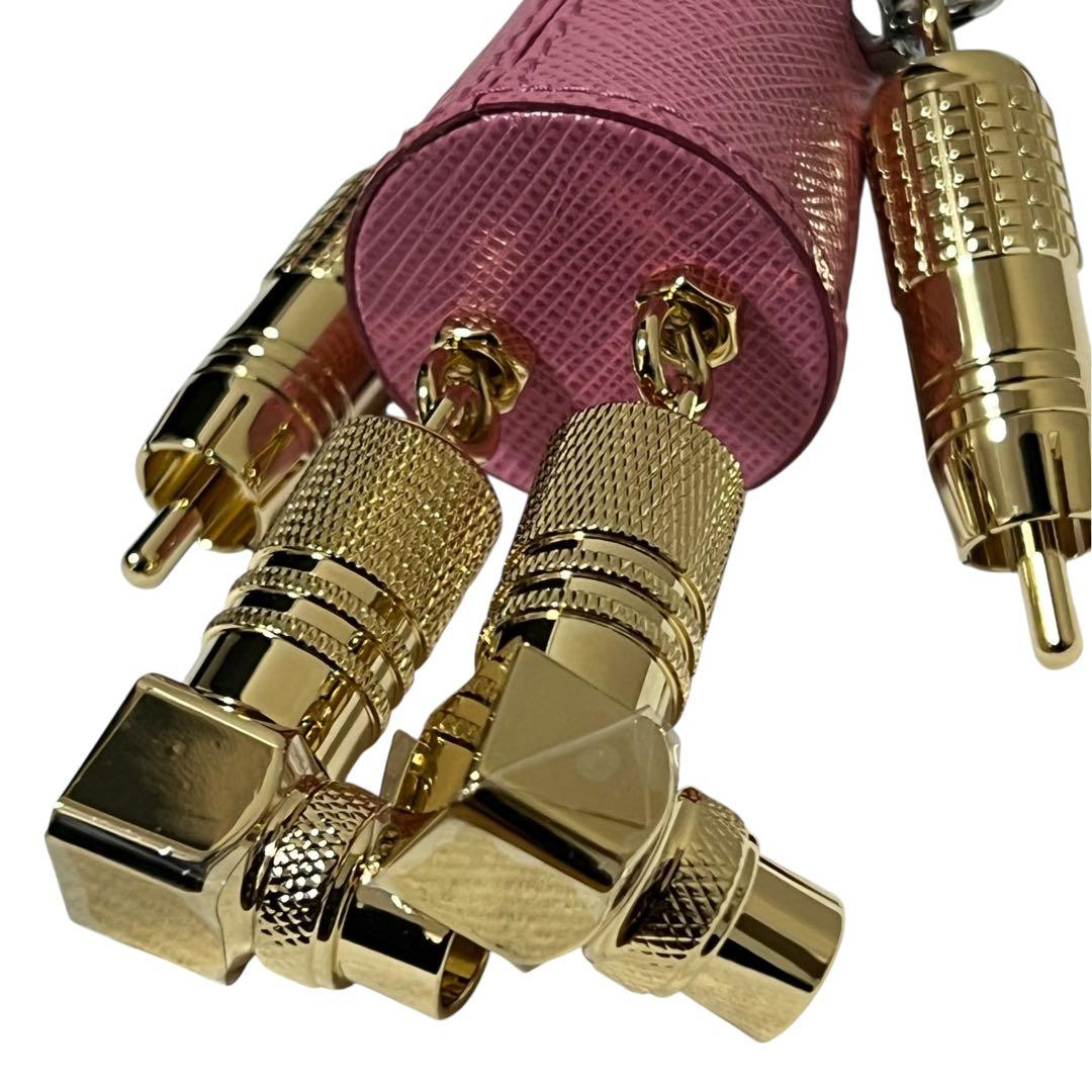 PRADA プラダ ロボット ピンク シルバー ゴールド レザー / メタル キーホルダー チャーム レディース N