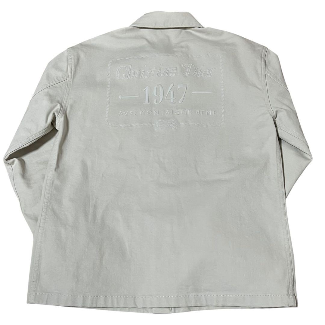 DIOR HOMME Dior Homme 1947 Back Logo White Ivory Cotton Denim Long Sleeve Shirt Men's AB
