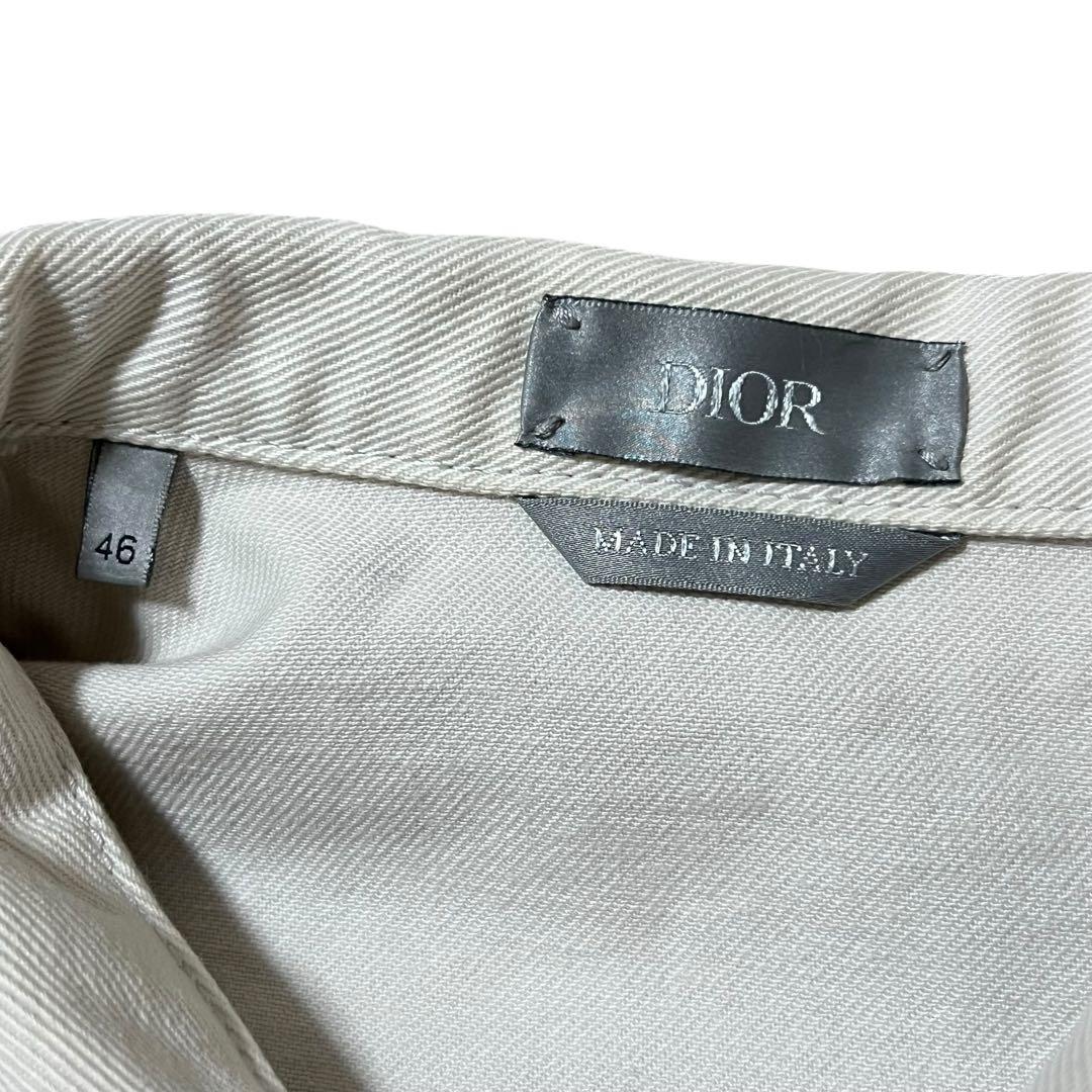 DIOR HOMME Dior Homme 1947 Back Logo White Ivory Cotton Denim Long Sleeve Shirt Men's AB
