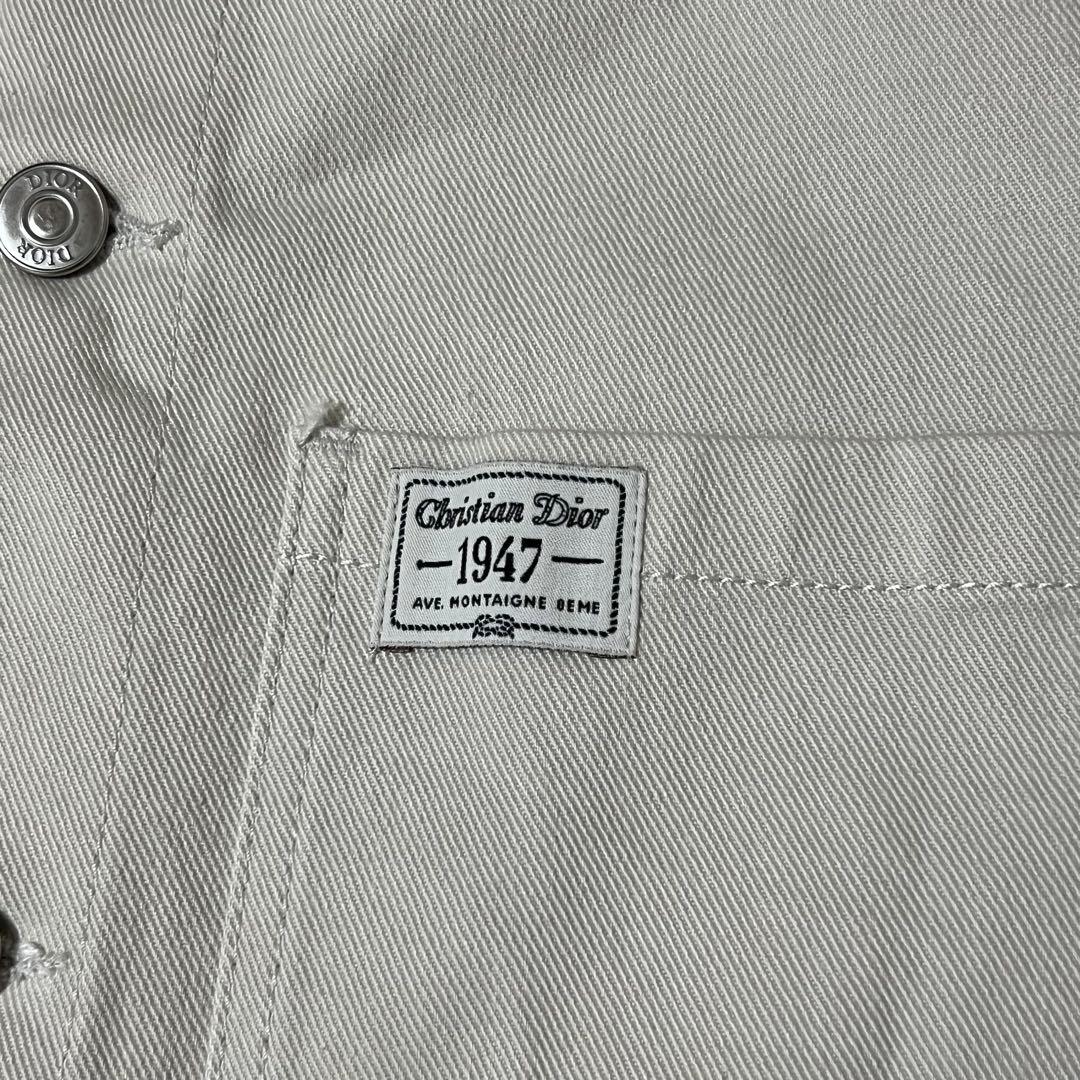 DIOR HOMME Dior Homme 1947 Back Logo White Ivory Cotton Denim Long Sleeve Shirt Men's AB