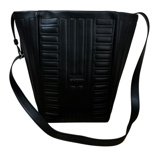 RIMOWA リモワ Groove ホーボーバッグ レザーポーチ付 カーフレザー ブラック シルバー レザー ショルダーバッグ メンズ SA
