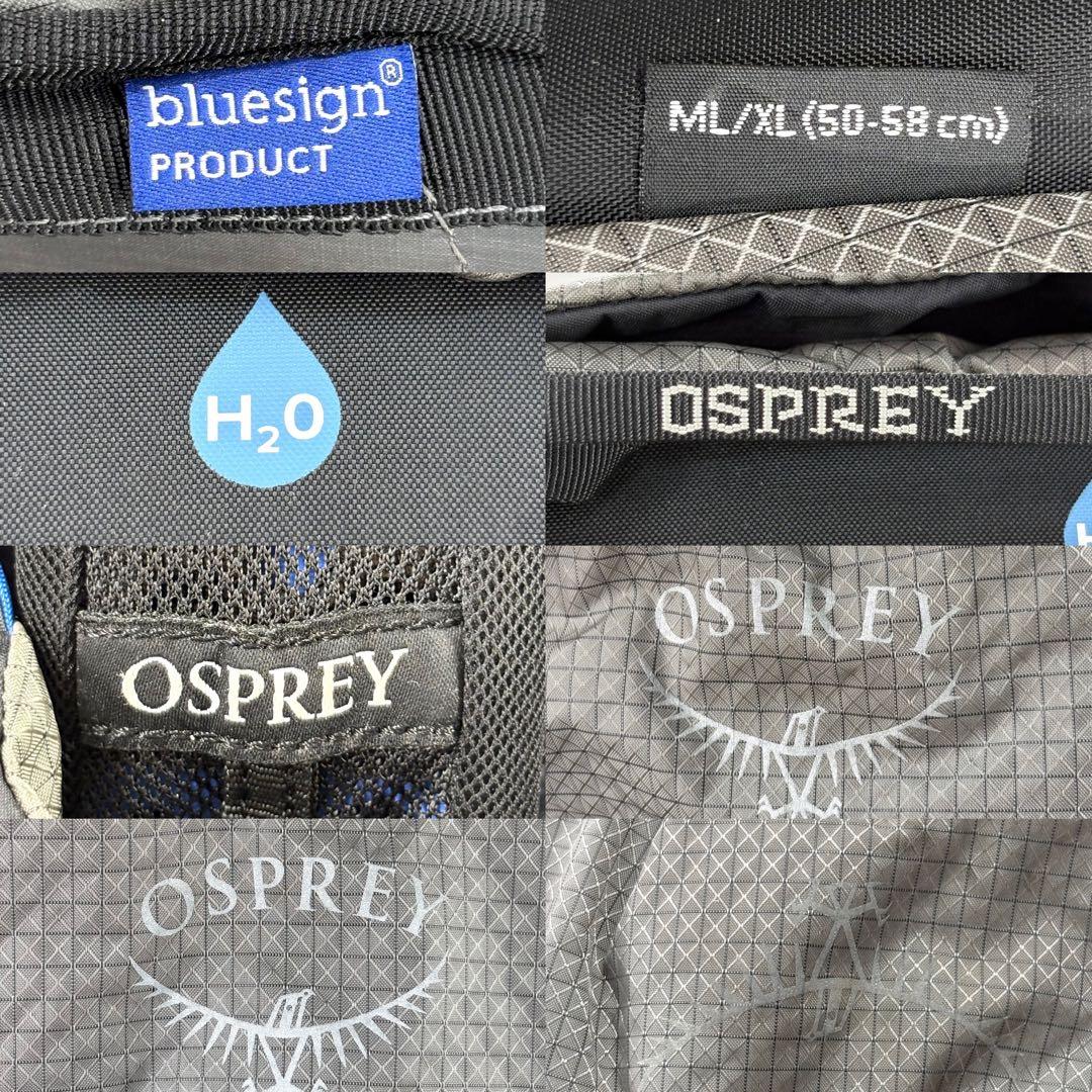 OSPREY オスプレー バックパック アウトドア用 大容量 グレー ブルー ナイロン リュック・デイパック メンズ B