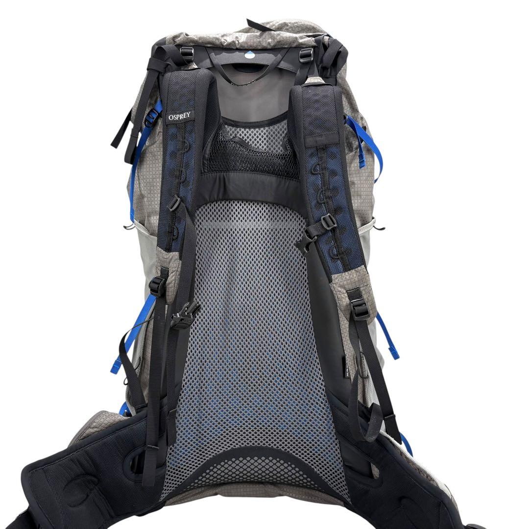 OSPREY オスプレー バックパック アウトドア用 大容量 グレー ブルー ナイロン リュック・デイパック メンズ B