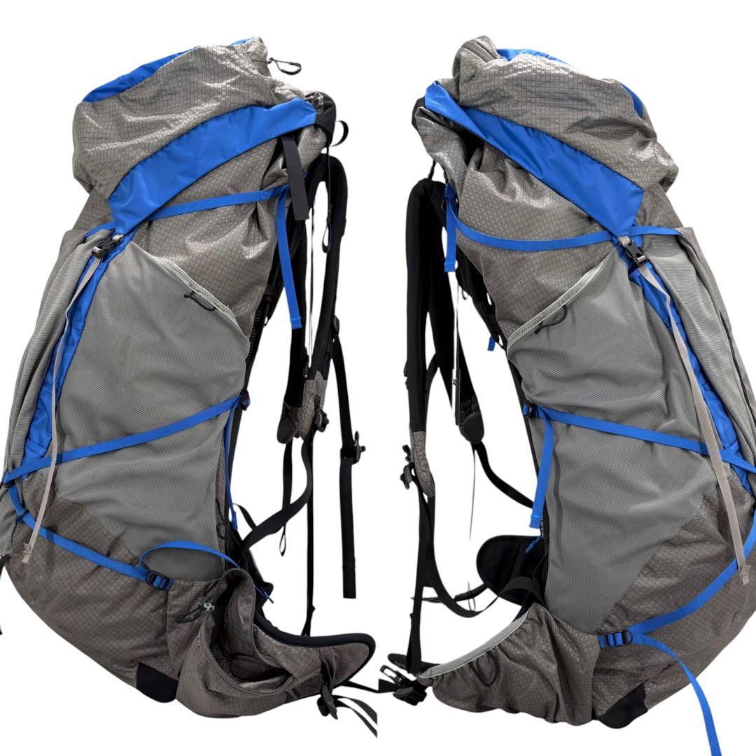OSPREY オスプレー バックパック アウトドア用 大容量 グレー ブルー ナイロン リュック・デイパック メンズ B