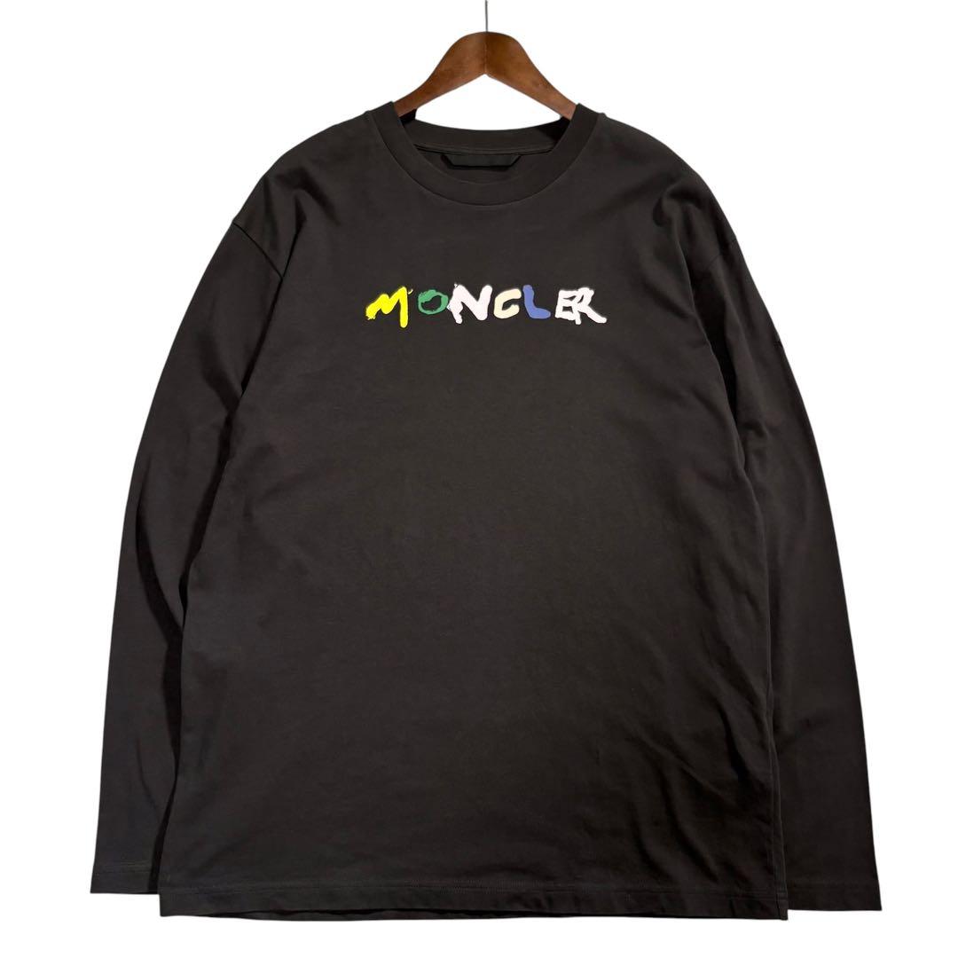 MONCLER モンクレール ロゴワッペン ブラック コットン スウェット メンズ AB