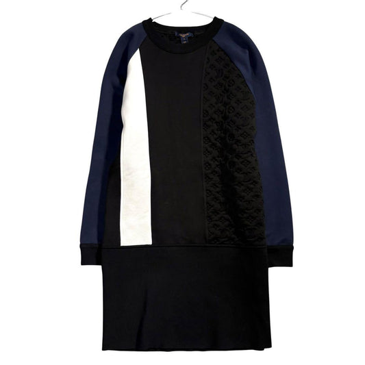 LOUIS VUITTON ルイヴィトン モノグラム マルチカラー ストレッチ ブラック ネイビー ホワイト コットン / ナイロン ワンピース レディース B