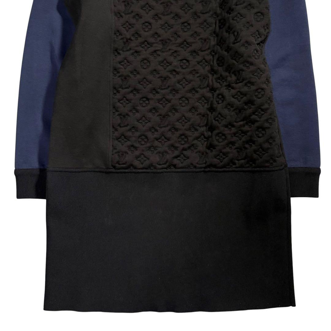 LOUIS VUITTON ルイヴィトン モノグラム マルチカラー ストレッチ ブラック ネイビー ホワイト コットン / ナイロン ワンピース レディース B