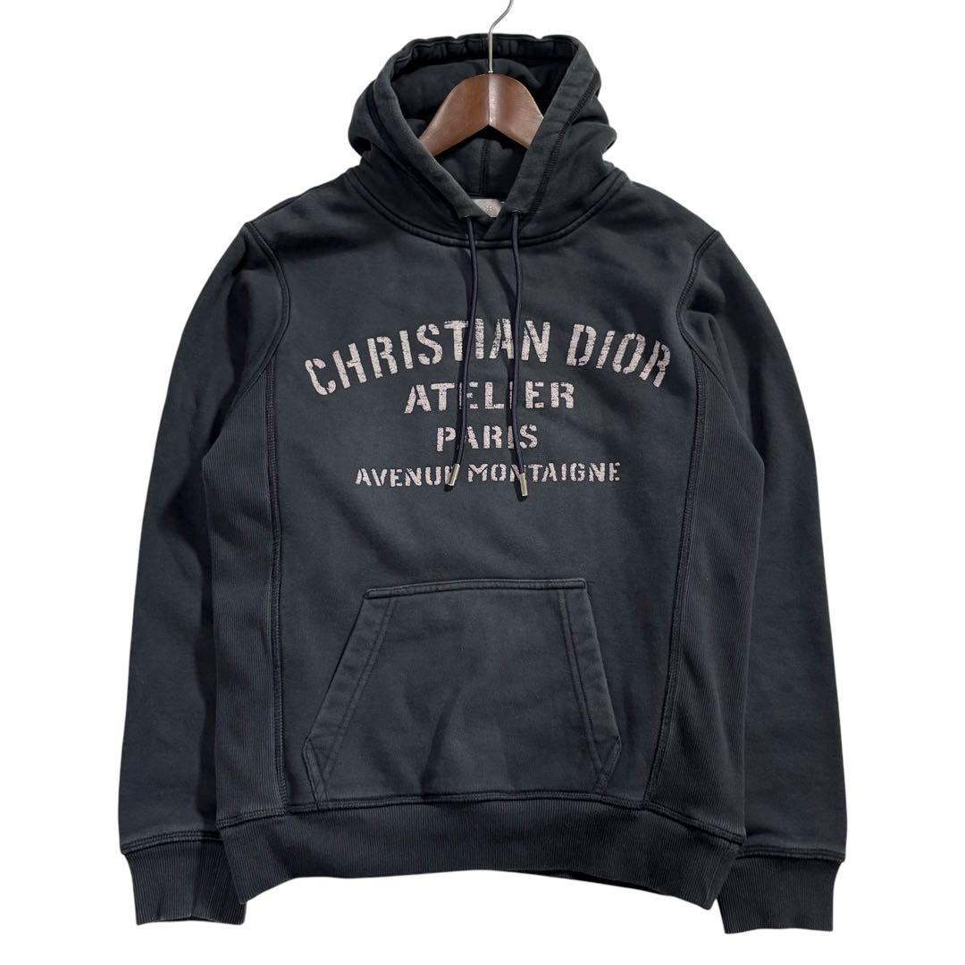 Dior ディオール アトリエ パーカー ブラック コットン パーカー メンズ B