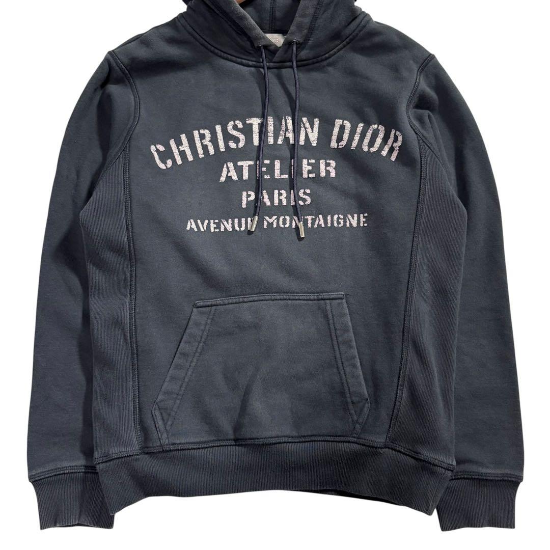 Dior ディオール アトリエ パーカー ブラック コットン パーカー メンズ B