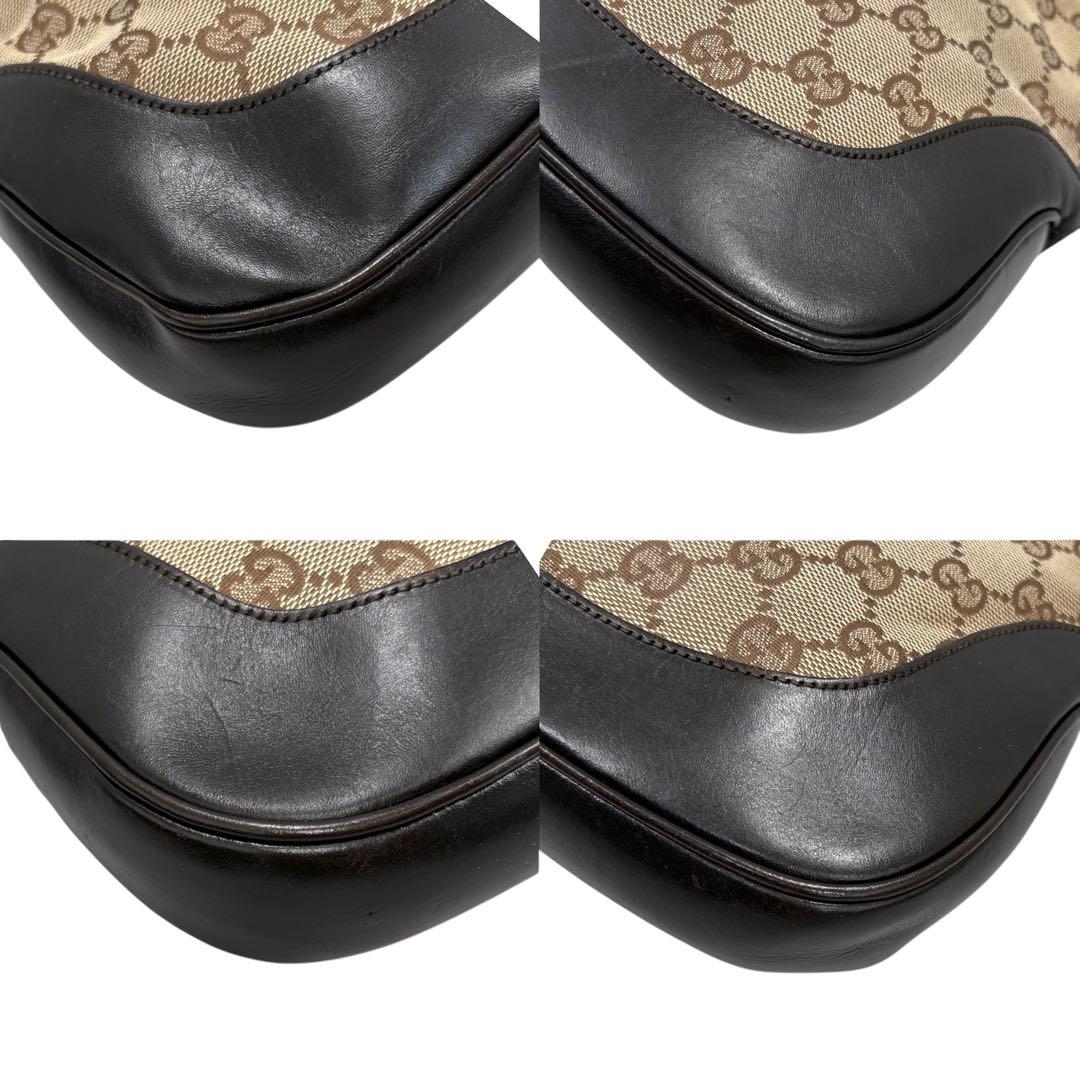 GUCCI グッチ ヴィンテージ シェリーライン ブラウン GGキャンバス / レザー 001 3306 ショルダーバッグ レディース AB
