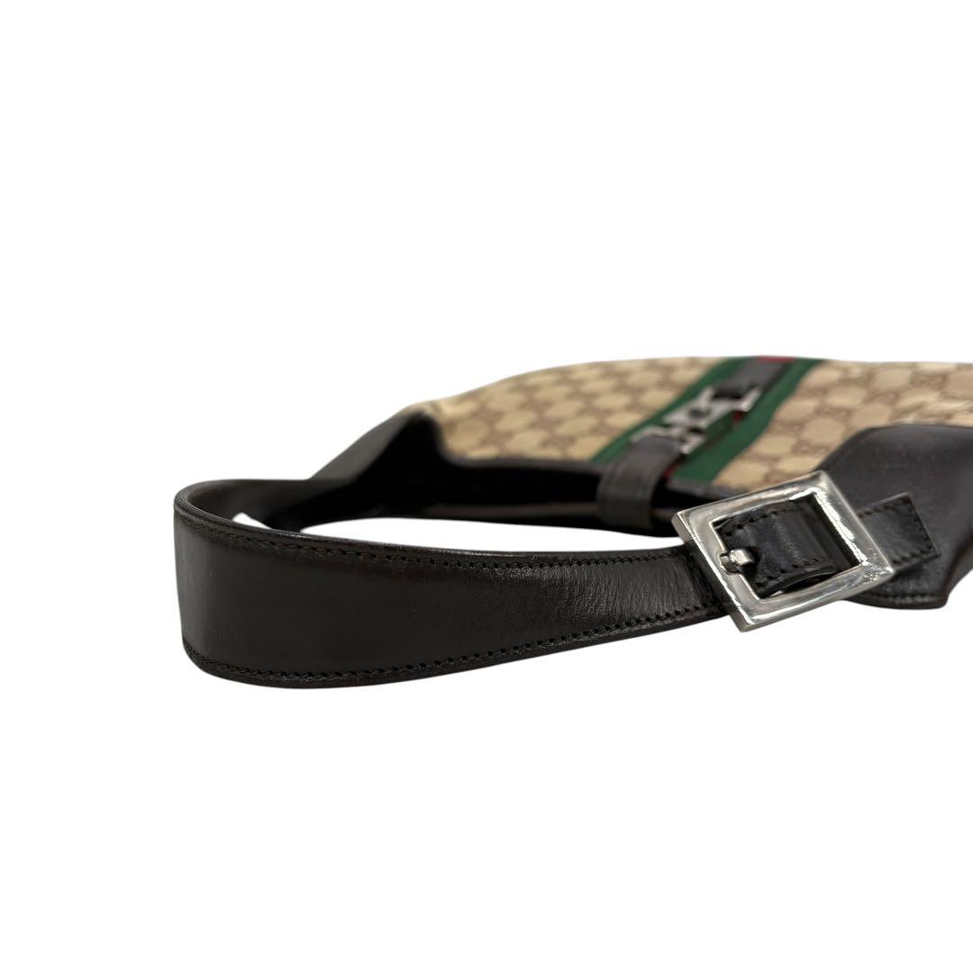 GUCCI グッチ ヴィンテージ シェリーライン ブラウン GGキャンバス / レザー 001 3306 ショルダーバッグ レディース AB
