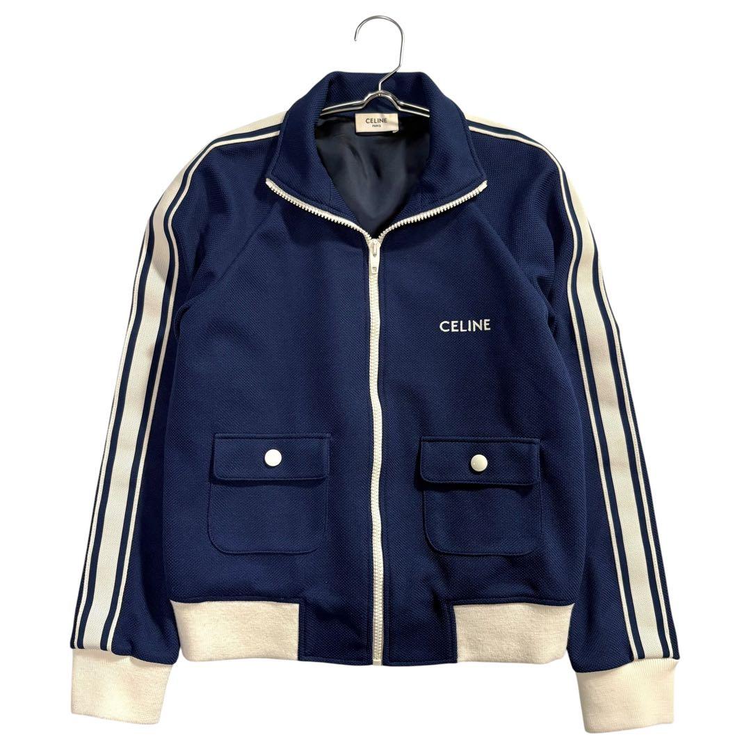 CELINE セリーヌ 23SS クロップド ネイビー ホワイト ポリエステル ジャージ レディース ABP