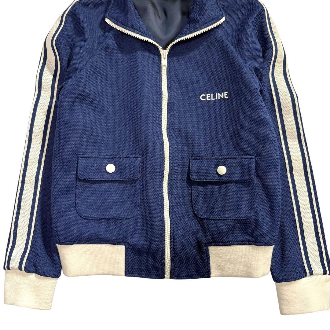 CELINE セリーヌ 23SS クロップド ネイビー ホワイト ポリエステル ジャージ レディース ABP