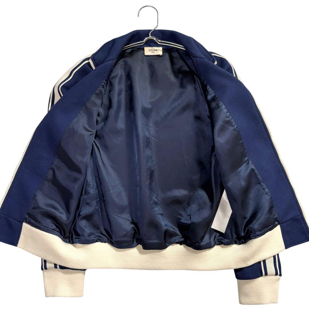 CELINE セリーヌ 23SS クロップド ネイビー ホワイト ポリエステル ジャージ レディース ABP