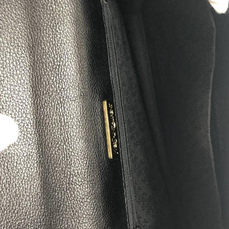 YVES SAINT LAURENT イヴ サンローラン ヴィンテージ YSL ブラック ゴールド金具 レザー クラッチバッグ セカンドバッグ メンズ AB