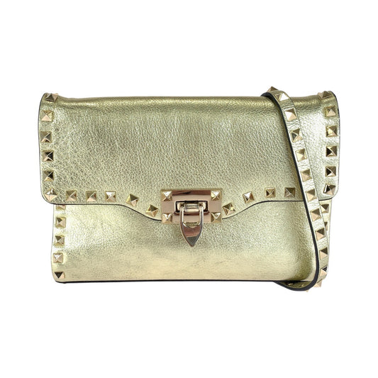 Valentino Garavani ヴァレンティノ ガラヴァーニ ロックスタッズ ゴールド ゴールド金具 レザー ショルダーバッグ クラッチバッグ 2WAY レディース AB42