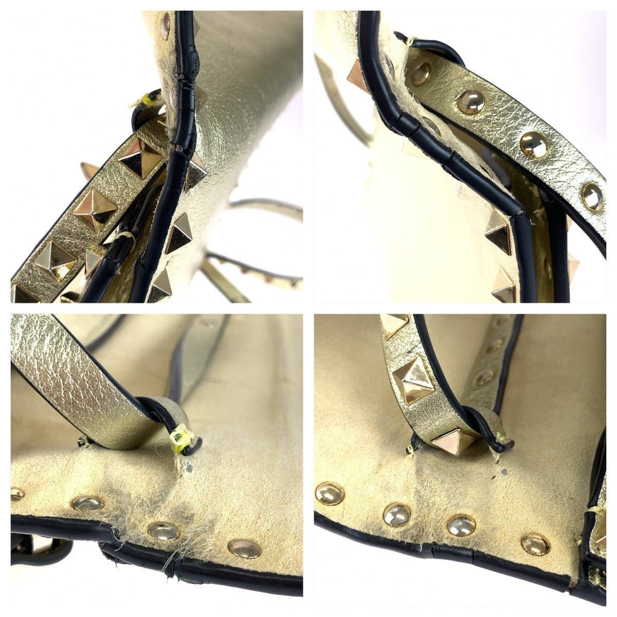 Valentino Garavani ヴァレンティノ ガラヴァーニ ロックスタッズ ゴールド ゴールド金具 レザー ショルダーバッグ クラッチバッグ 2WAY レディース AB42