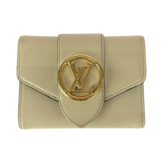 20687
LOUIS VUITTON ルイヴィトン ポルトフォイユポンヌフ アイボリー ゴールド金具 レザー M69176 折財布 コンパクトウォレット レディース ABP35