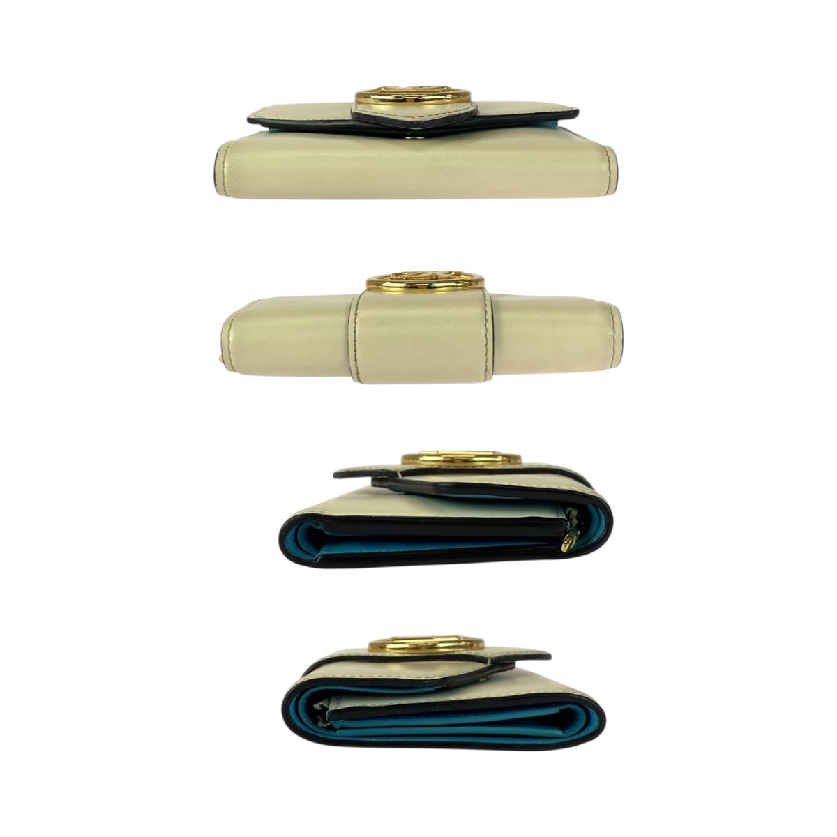 20687
LOUIS VUITTON ルイヴィトン ポルトフォイユポンヌフ アイボリー ゴールド金具 レザー M69176 折財布 コンパクトウォレット レディース ABP35