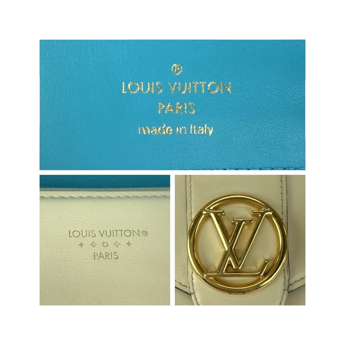 20687
LOUIS VUITTON ルイヴィトン ポルトフォイユポンヌフ アイボリー ゴールド金具 レザー M69176 折財布 コンパクトウォレット レディース ABP35