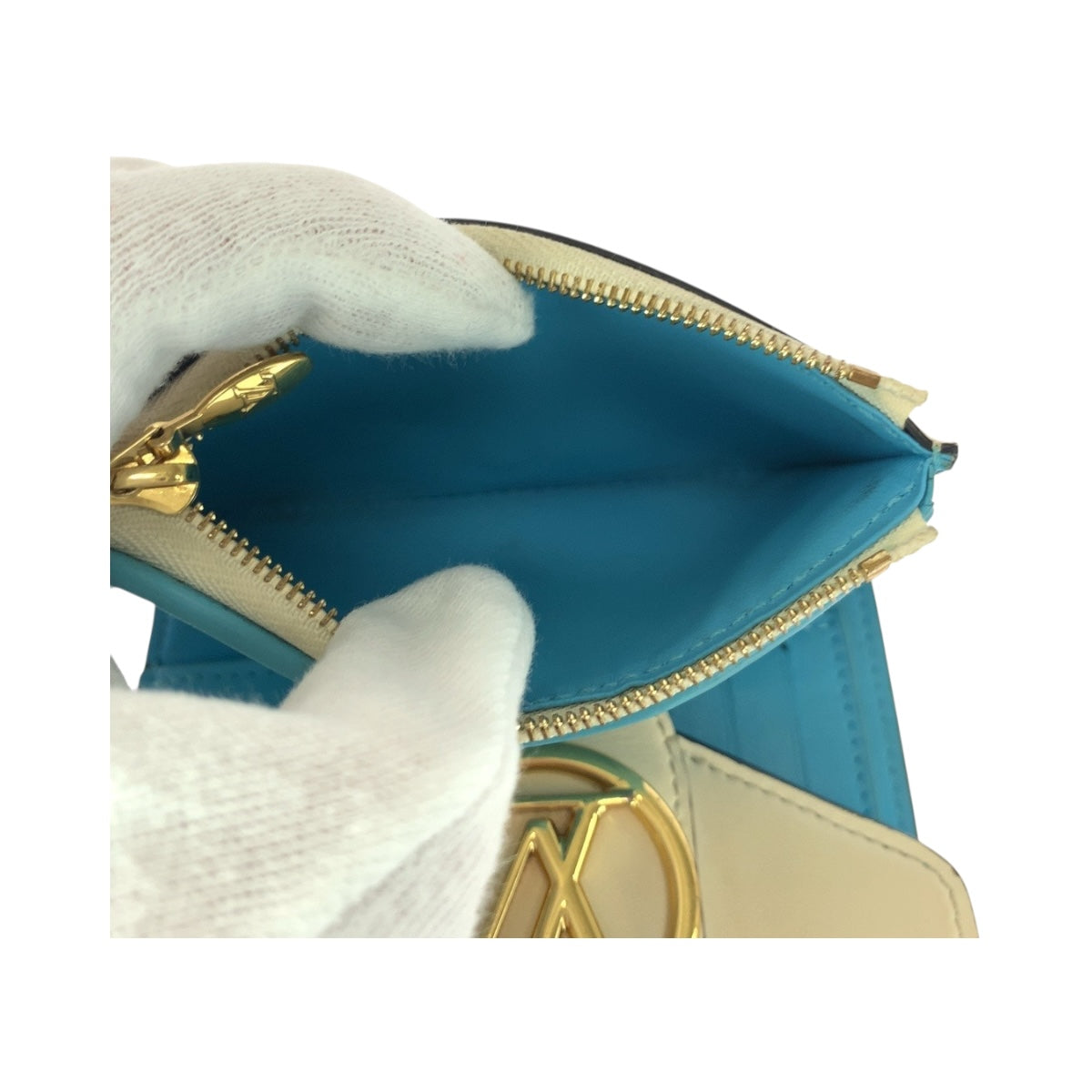 20687
LOUIS VUITTON ルイヴィトン ポルトフォイユポンヌフ アイボリー ゴールド金具 レザー M69176 折財布 コンパクトウォレット レディース ABP35