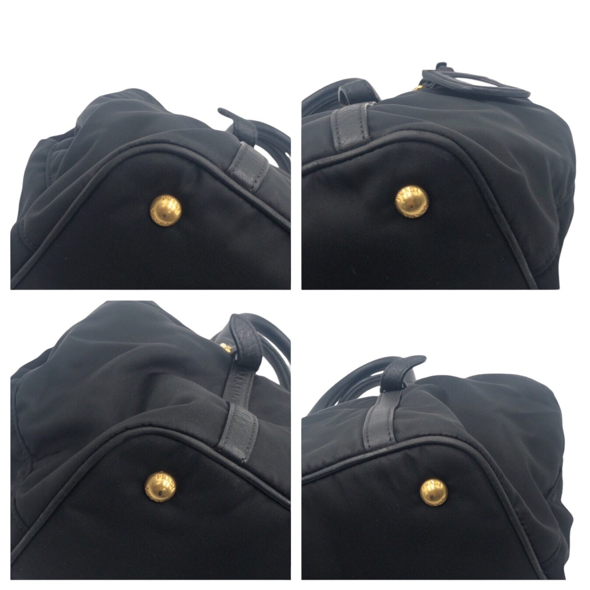 12939
PRADA プラダ テスート ブラック 黒 ゴールド金具 ナイロン / レザー ショルダーバッグ ハンドバッグ 2WAY  レディース ABP38