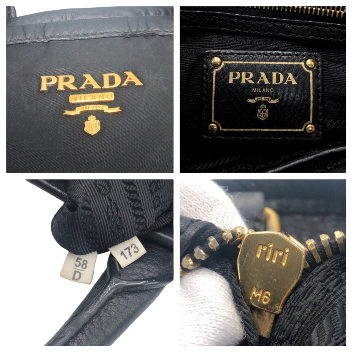 12939
PRADA プラダ テスート ブラック 黒 ゴールド金具 ナイロン / レザー ショルダーバッグ ハンドバッグ 2WAY  レディース ABP38