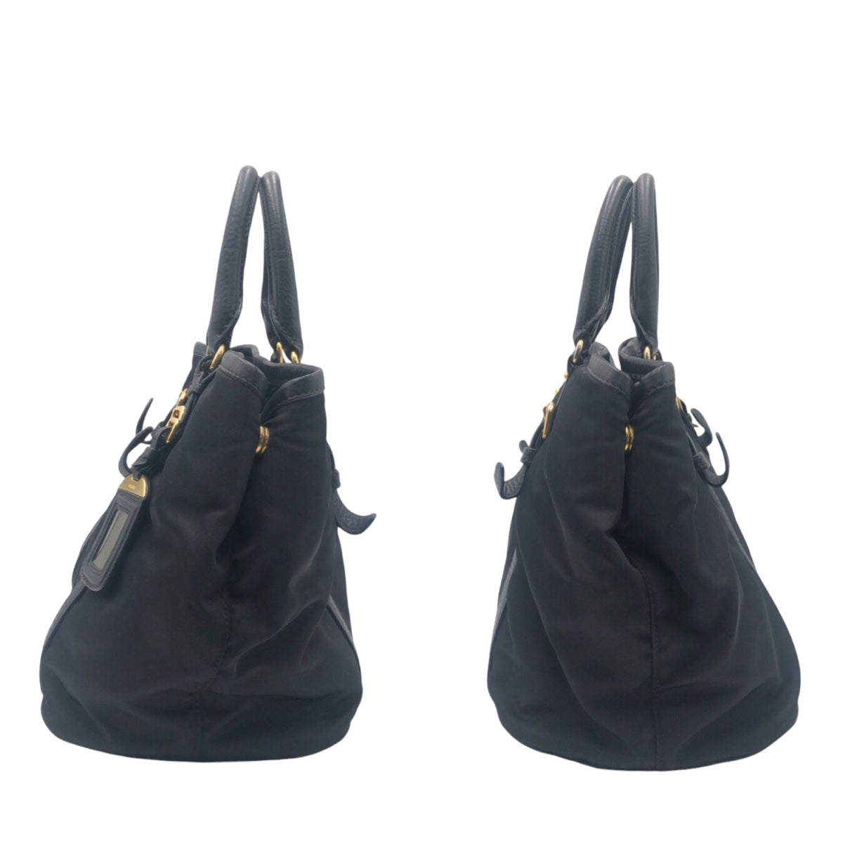 12939
PRADA プラダ テスート ブラック 黒 ゴールド金具 ナイロン / レザー ショルダーバッグ ハンドバッグ 2WAY  レディース ABP38