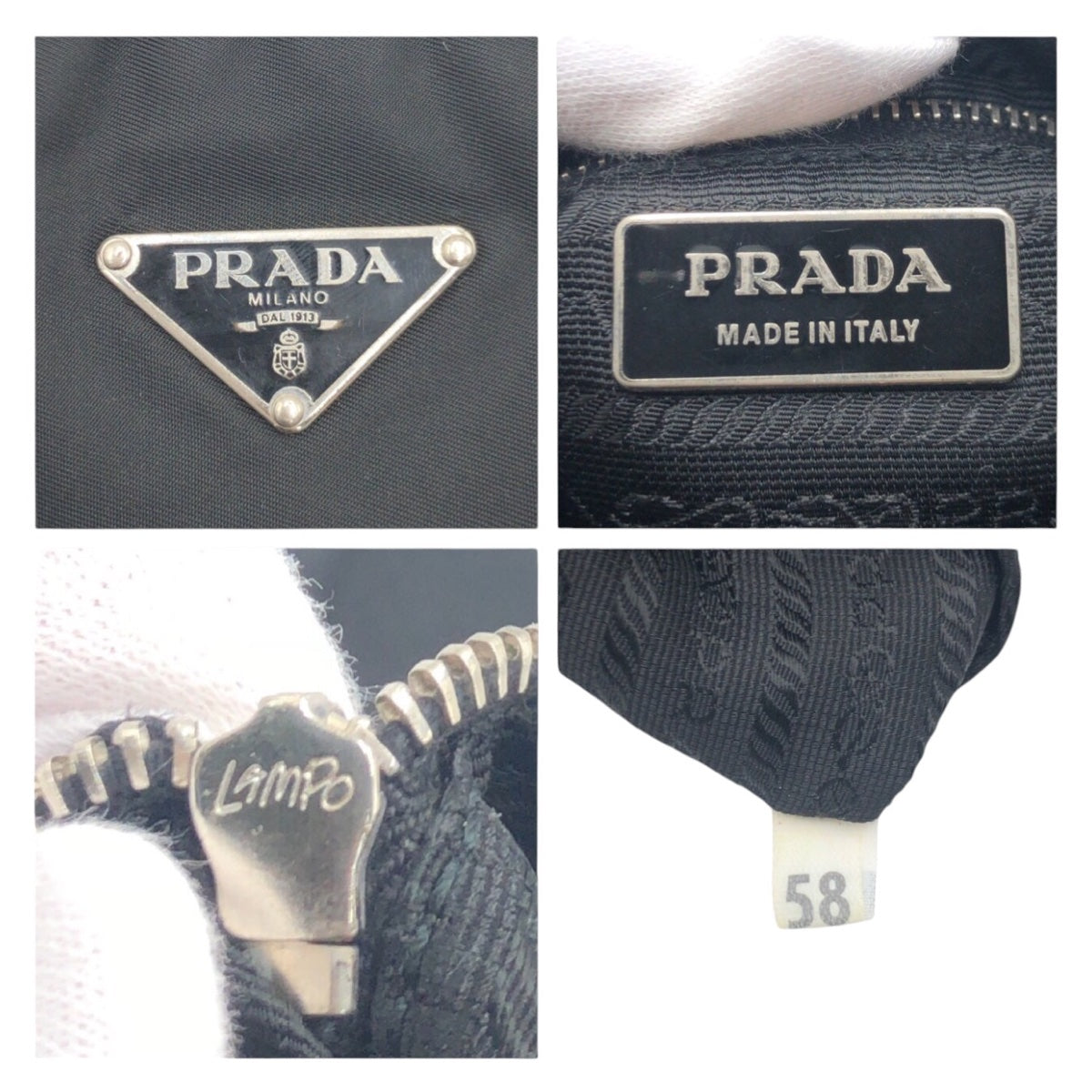 13049
PRADA プラダ テスート 三角ロゴプレート ブラック 黒 シルバー金具 ナイロン ショルダーバッグ メッセンジャーバッグ  レディース