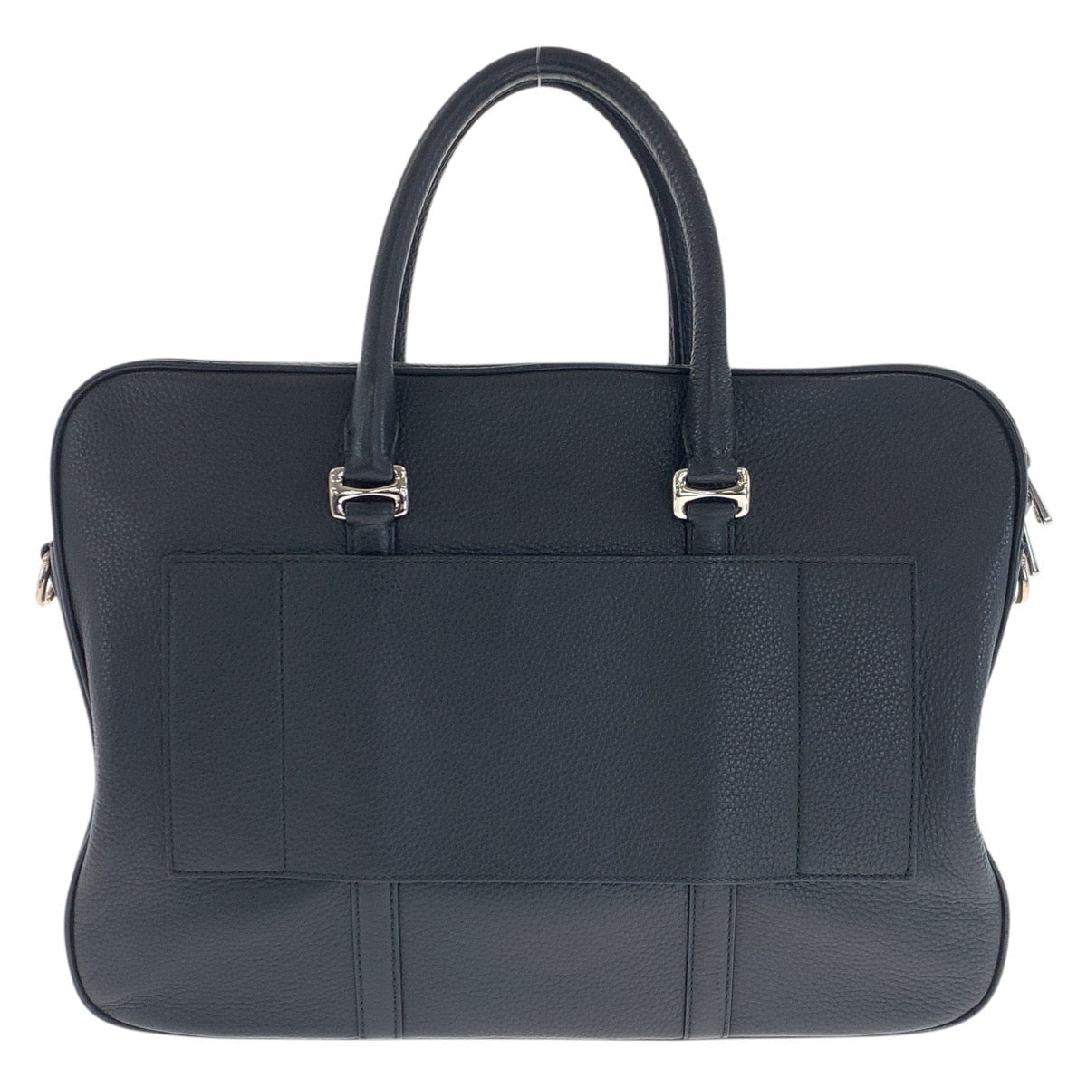 21981
BALLY Black Silver Hardware Leather Business Bag Briefcase Men's ABP30