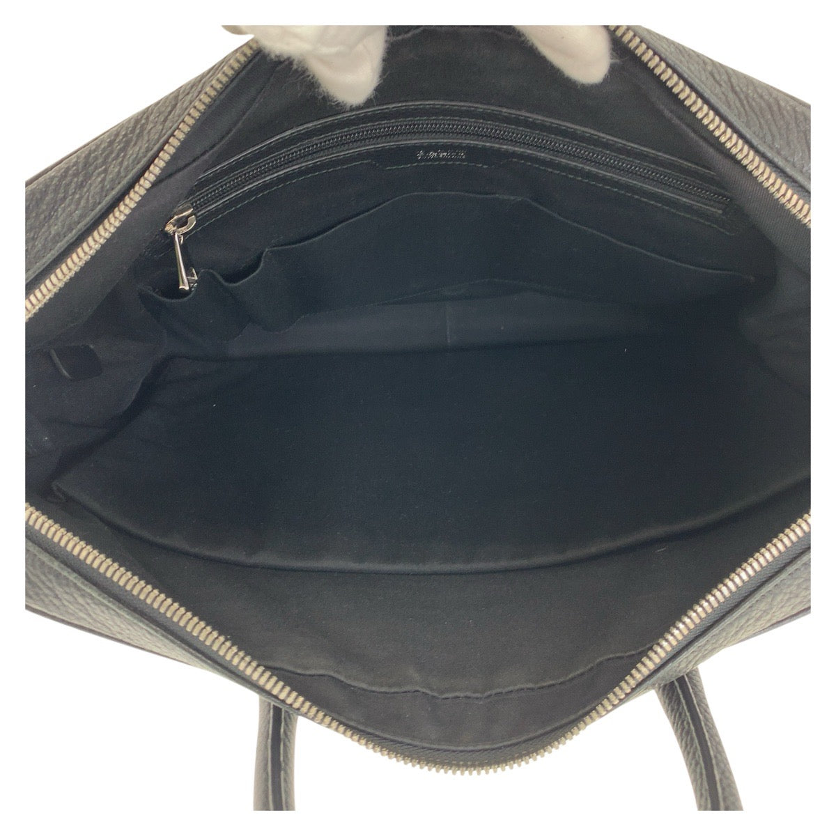 21981
BALLY Black Silver Hardware Leather Business Bag Briefcase Men's ABP30