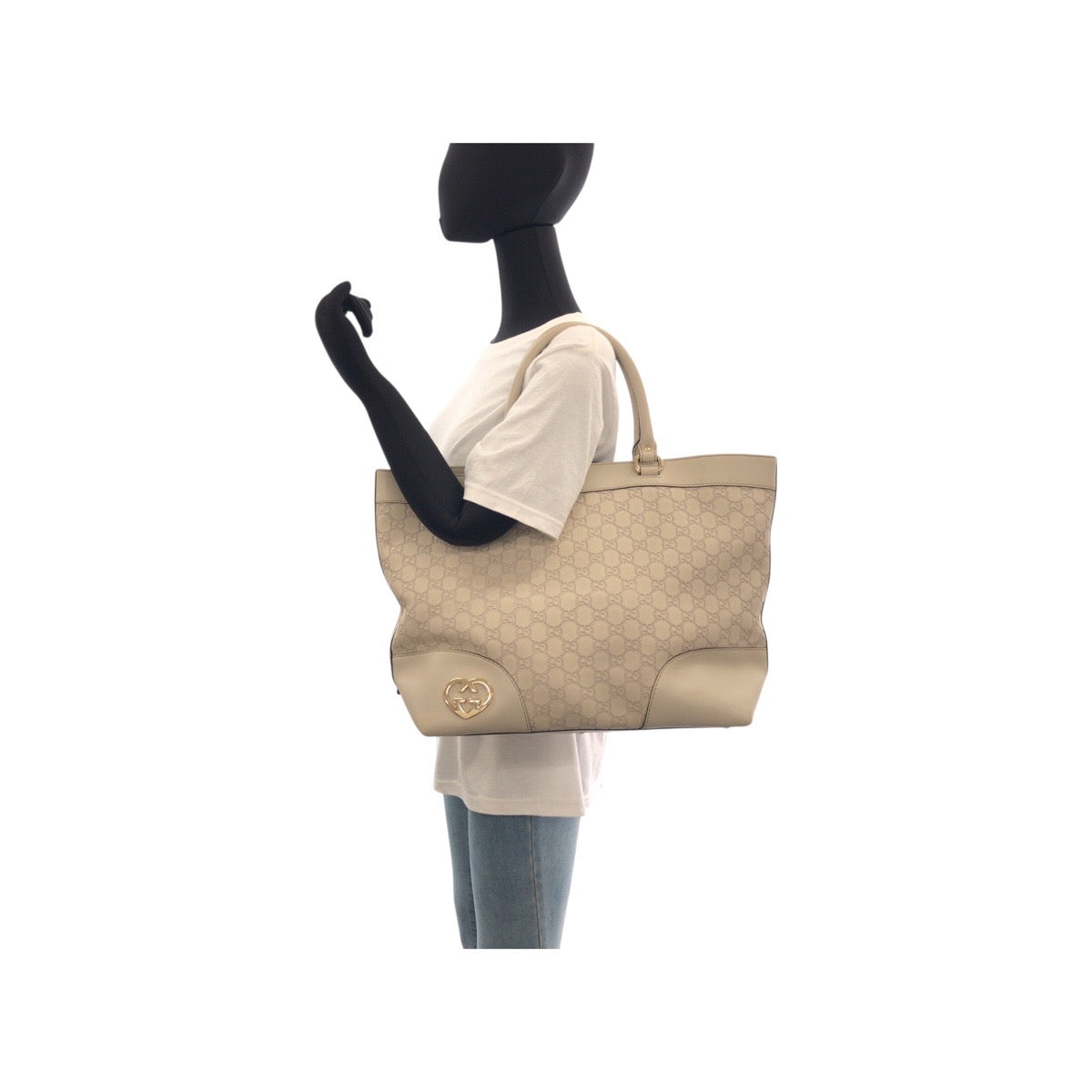 17798
GUCCI グッチ グッチシマ ベージュ アイボリー ゴールド金具 レザー 257071 トートバッグ ショルダーバッグ  レディース ABP63