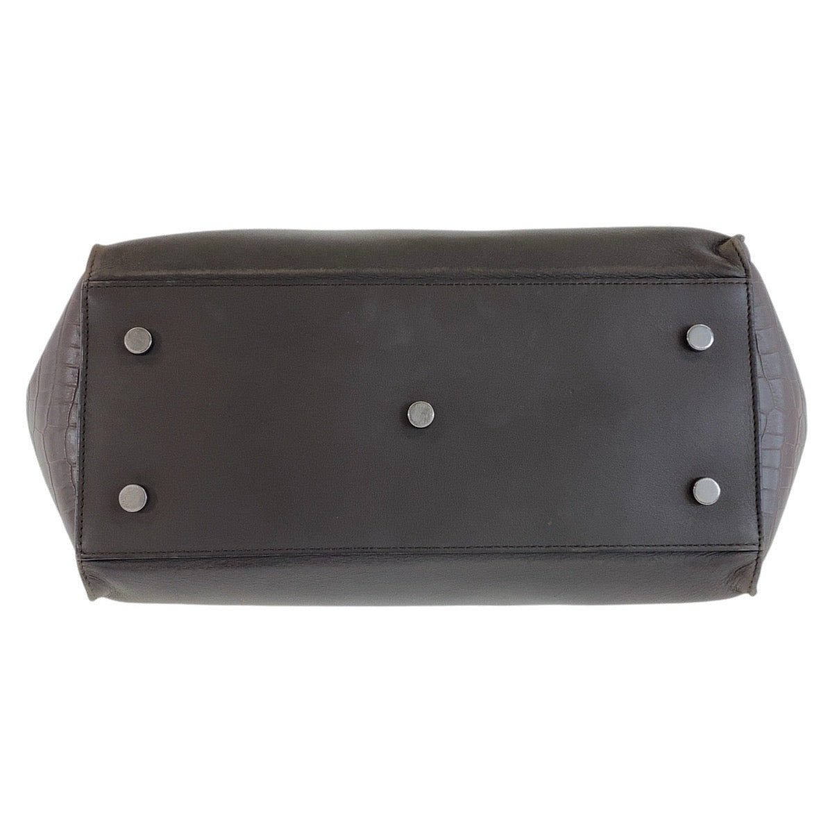 SAINT LAURENT サンローラン YSL ダウンタウン グレー シルバー金具 レザー トートバッグ ハンドバッグ  レディース