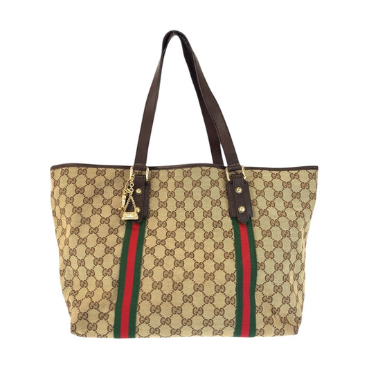 23252
GUCCI グッチ シェリーライン ベージュ ブラウン ゴールド金具 GGキャンバス / レザー 139260 トートバッグ ショルダーバッグ レディース AB28
