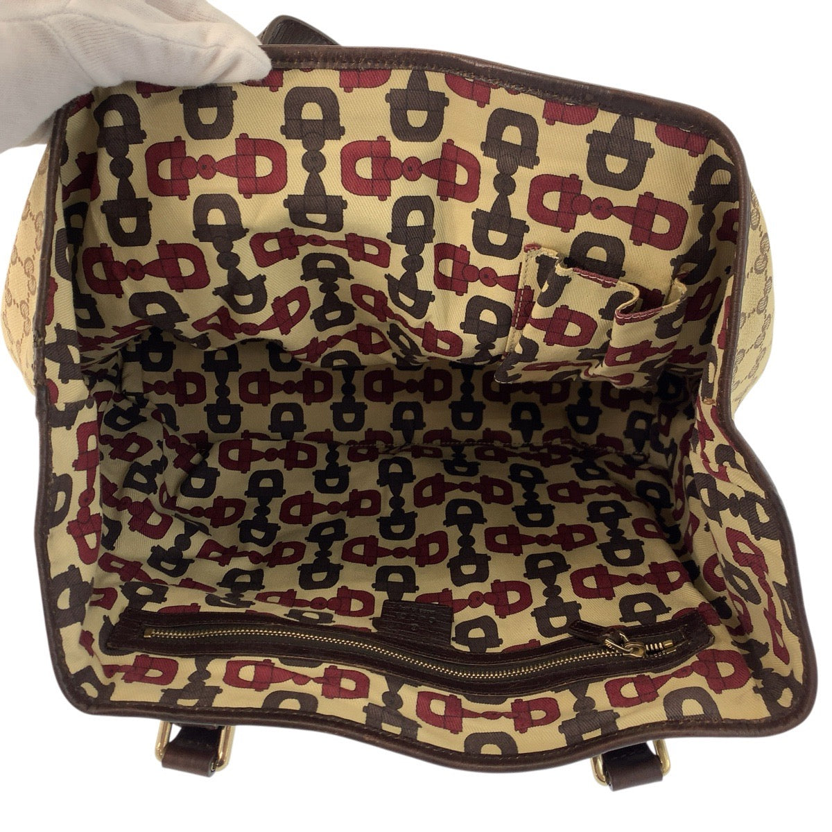 23252
GUCCI グッチ シェリーライン ベージュ ブラウン ゴールド金具 GGキャンバス / レザー 139260 トートバッグ ショルダーバッグ レディース AB28
