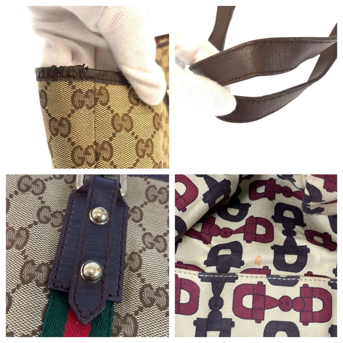 23252
GUCCI グッチ シェリーライン ベージュ ブラウン ゴールド金具 GGキャンバス / レザー 139260 トートバッグ ショルダーバッグ レディース AB28