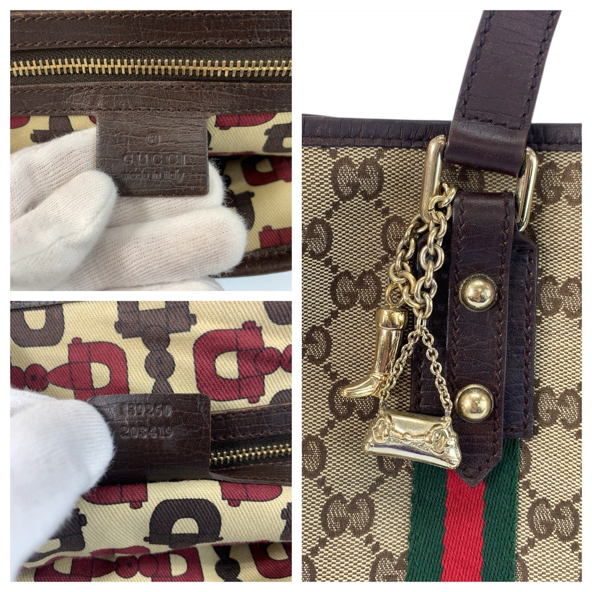 23252
GUCCI グッチ シェリーライン ベージュ ブラウン ゴールド金具 GGキャンバス / レザー 139260 トートバッグ ショルダーバッグ レディース AB28