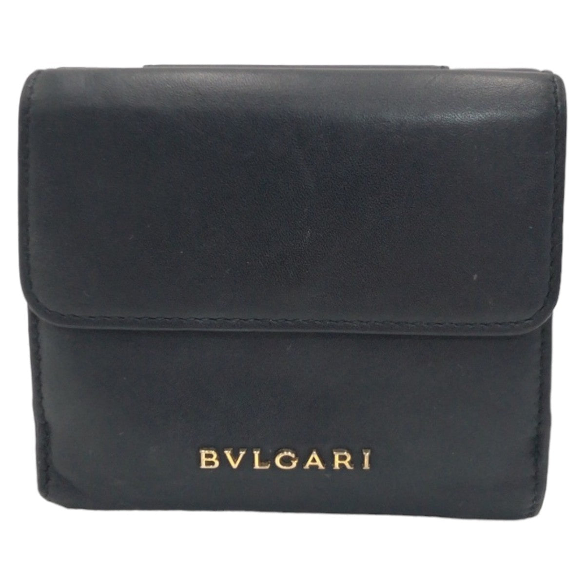 BVLGARI ブルガリ セルペンティ  ブラック 黒 グリーン 緑 ゴールド金具 レザー 三つ折り財布 折財布 コンパクトウォレット  レディース