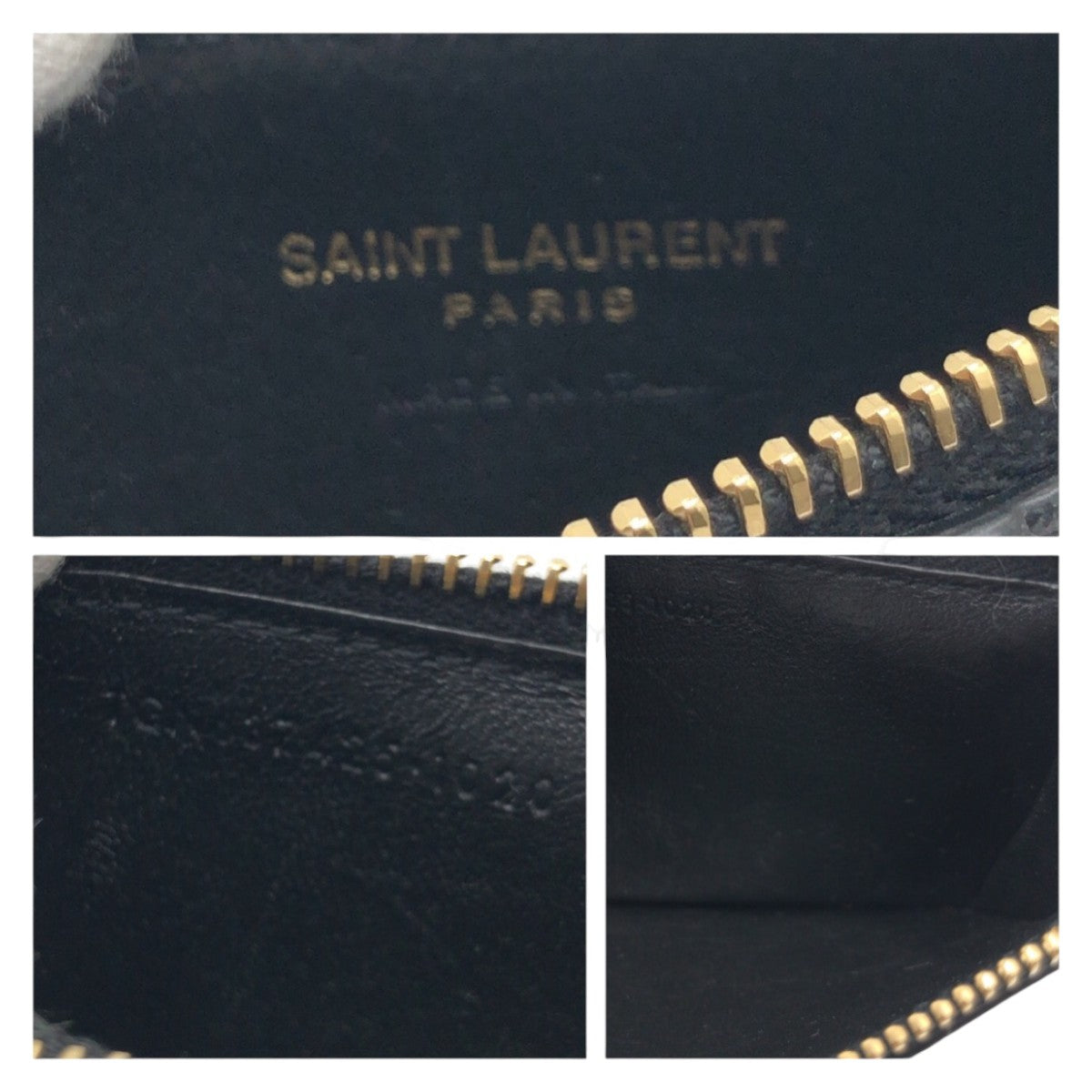 10844
SAINT LAURENT PARIS サンローランパリ YSL ブラック 黒 ゴールド金具 レザー 637425 15B0W コインケース フラグメントケース 小銭入れ カードケース  メンズ